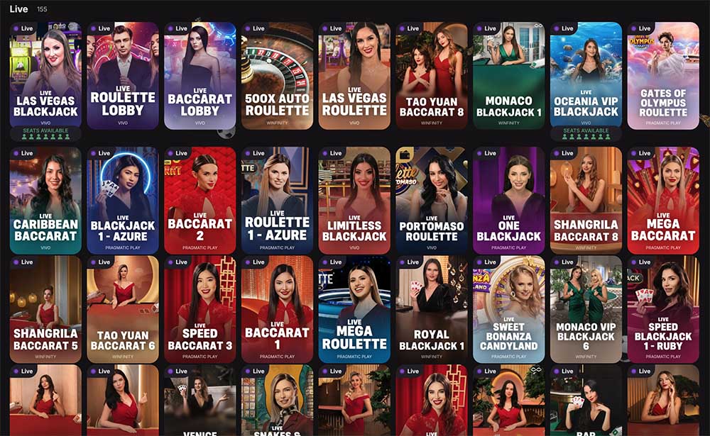 CloudBet has a huge selection of live dealer games