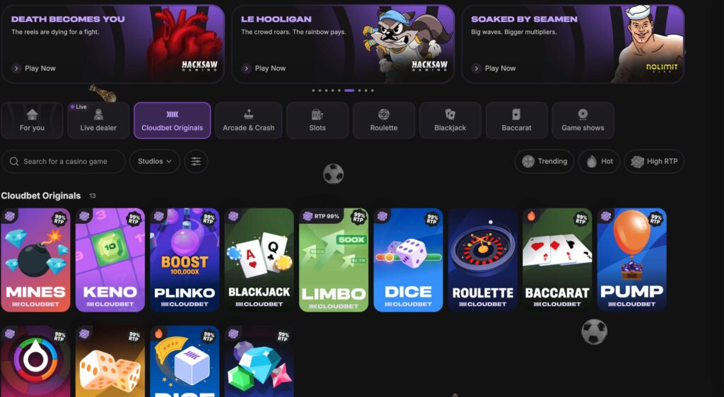 Cloudbet original games
