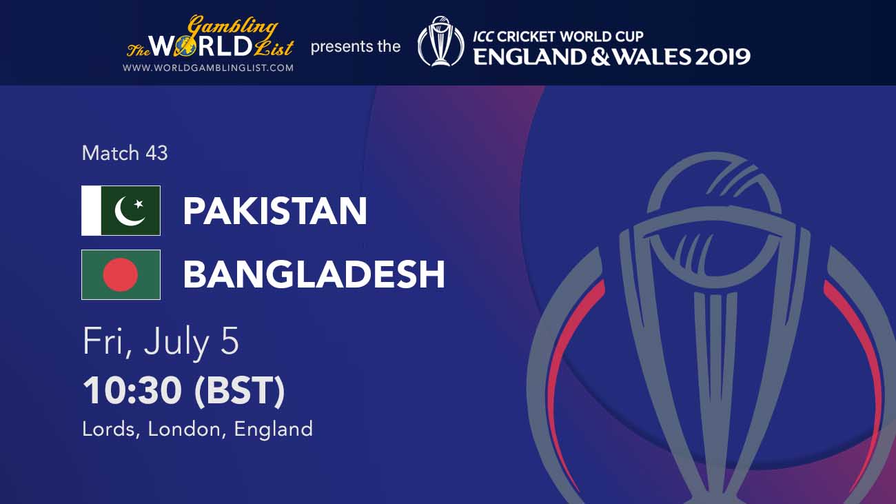 Pakistan vs Bangladesh prediction - Cricket World Cup 2019 betting