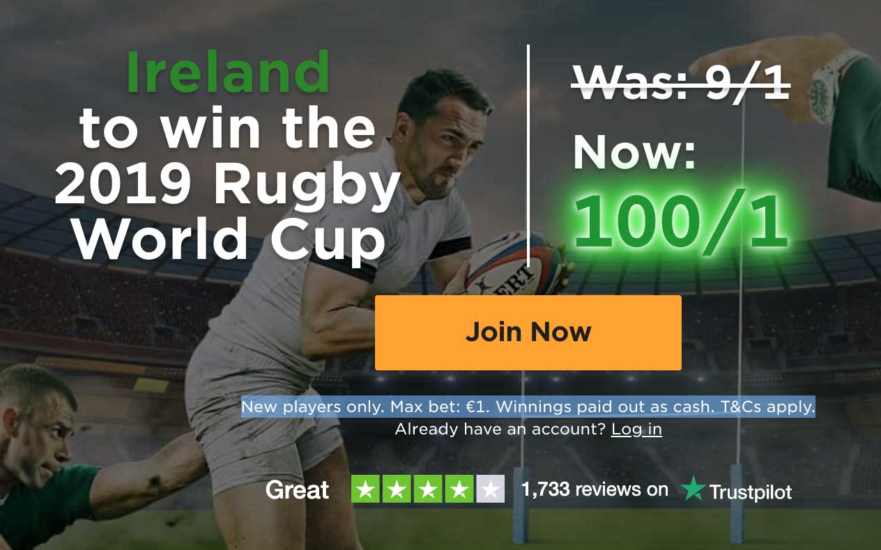 Mr Green odds boost promotion - Rugby World Cup 2019