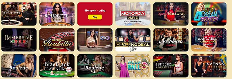 Live casino games at Casoola.com