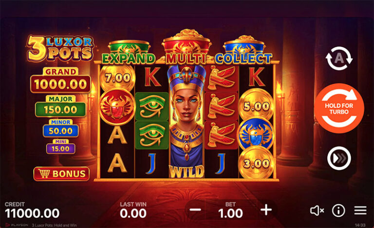 3 Luxor Pots is a playson game available at Paddy Power