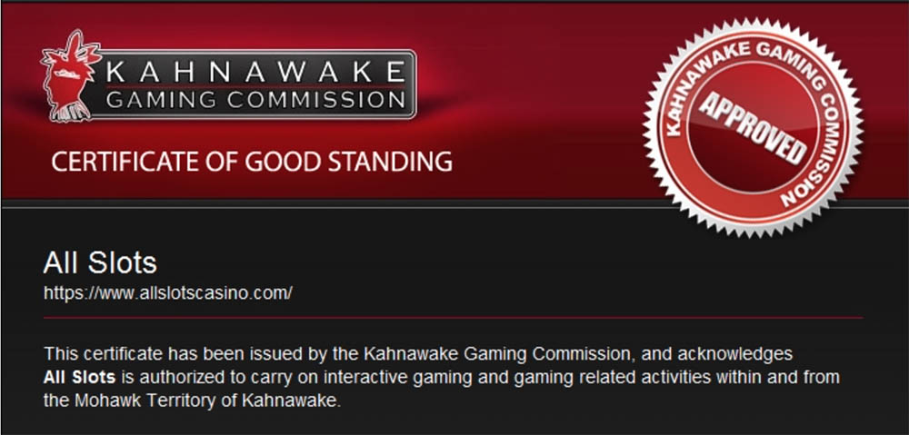 Kahnawake Gaming Commission licenses All Slots Casino