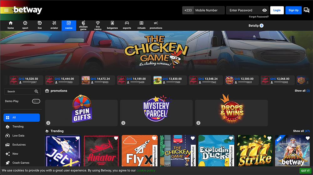 Betway is a local gambling company in Ghana