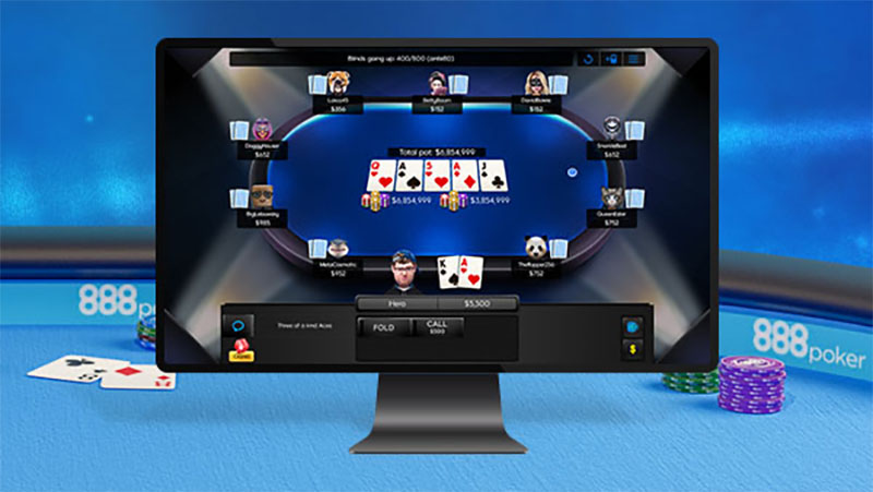 888Poker on desktop computer