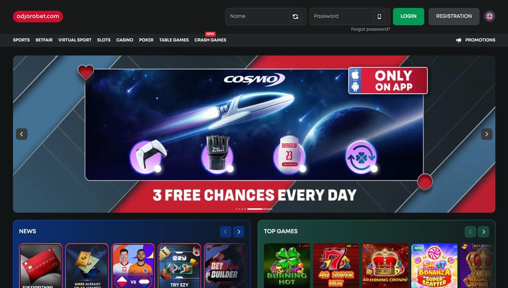 Adjarabet is one of the biggest gambling sites in Georgia