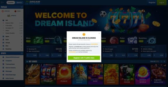 Dream Island Casino in the UAE is closing down