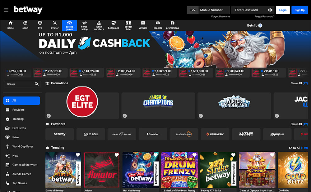 Betway Casino is a powerhouse in South Africa