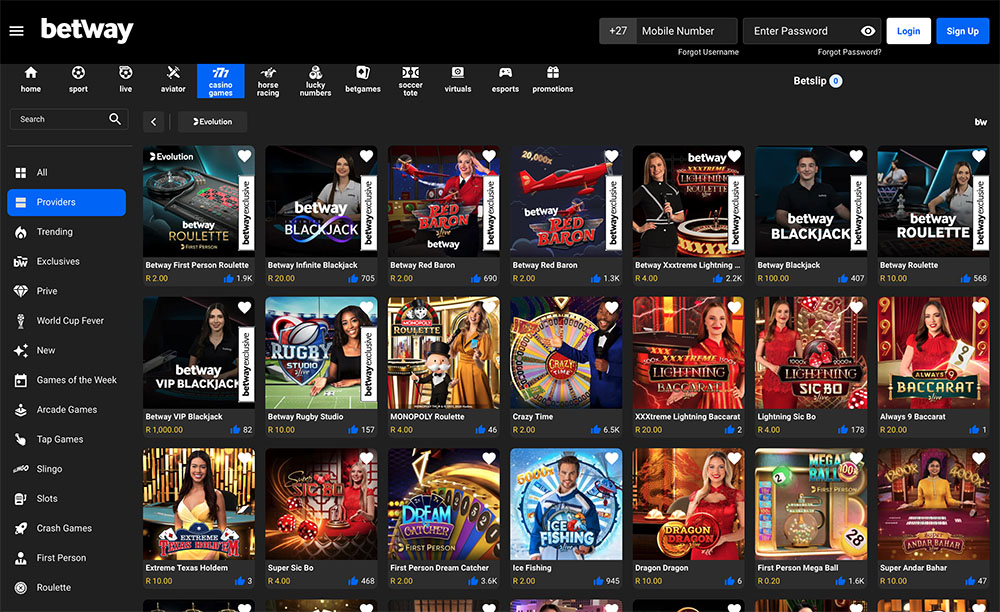 Betway live games