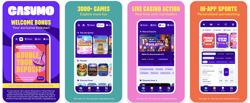 Casumo boasts mobile apps for popular smartphones