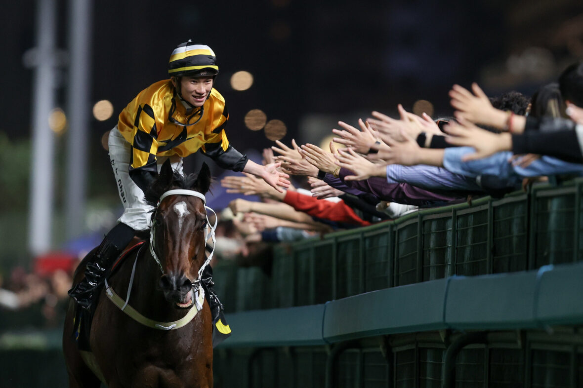 Jerry Chau rode three winners at Happy Valley on Wednesday night