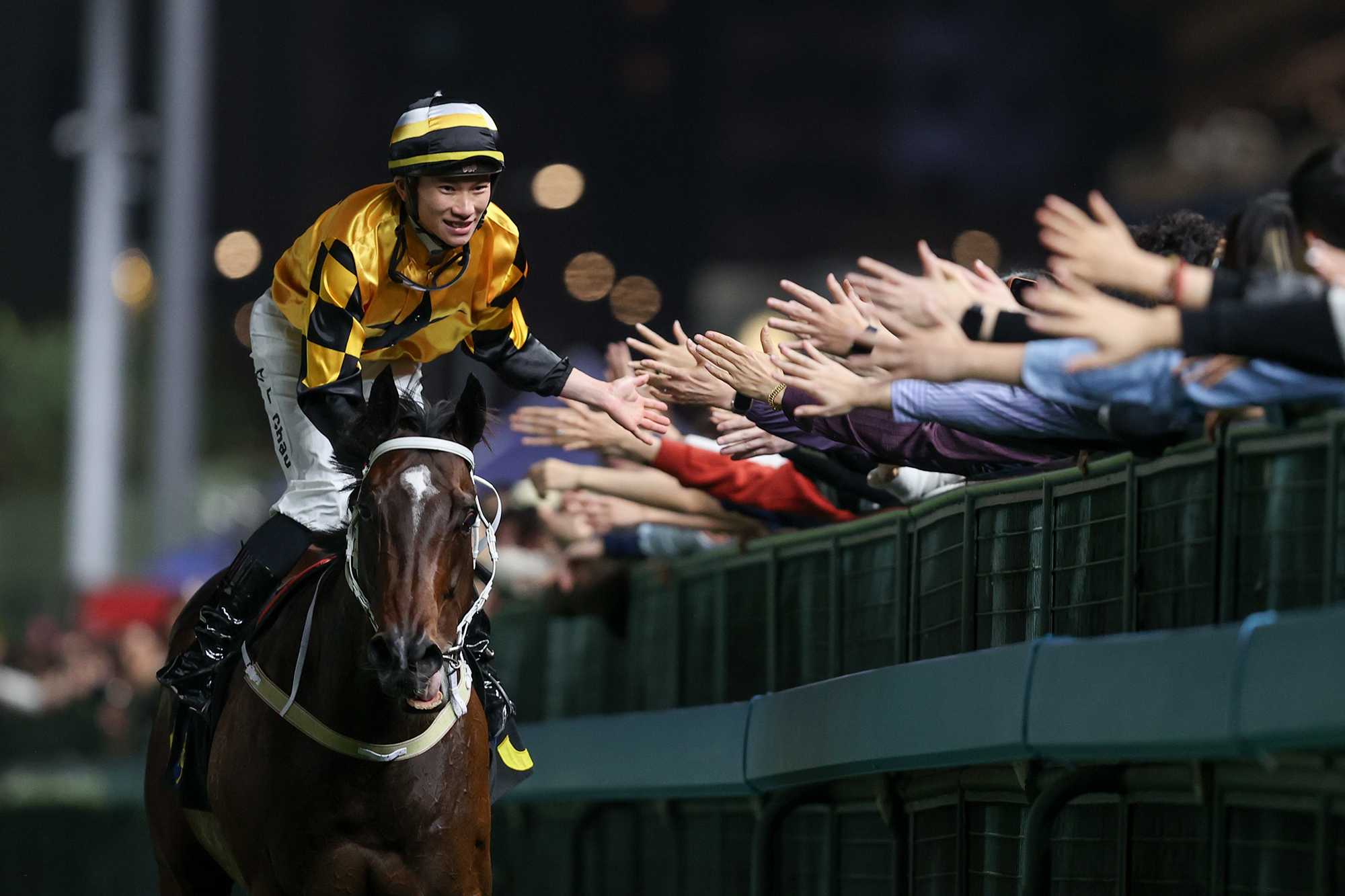 Jerry Chau rode three winners at Happy Valley on Wednesday night
