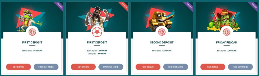 22Bet Ghana has many different bonuses and promotions