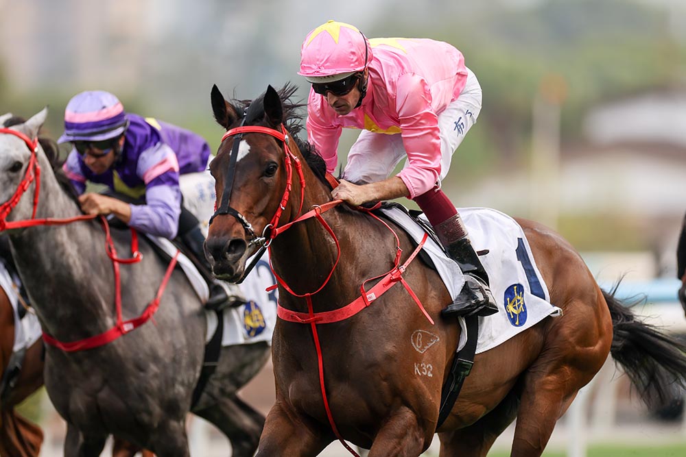 Sky Jewellery has won in impressive fashion at Sha Tin on Sunday. Picture: Hong Kong Jockey Club.