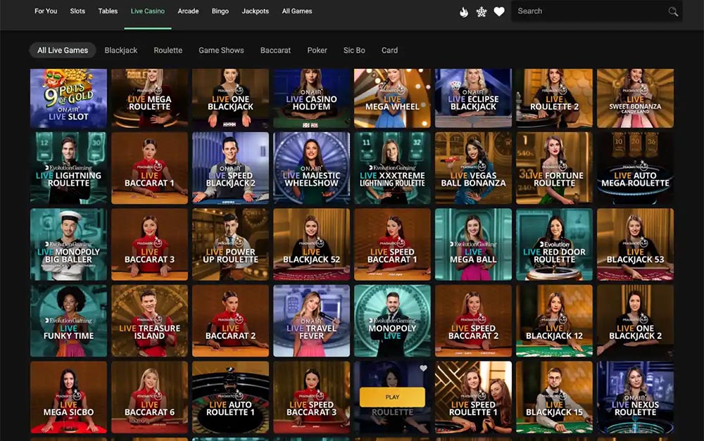 KiwisTreasure.com review - live dealer is a feature