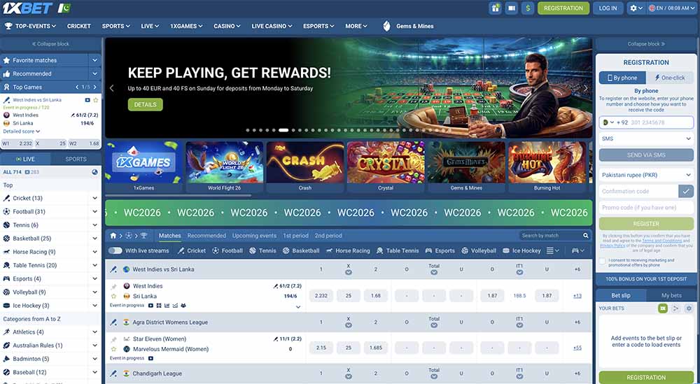 1xBet is a top Pakistani gambling website