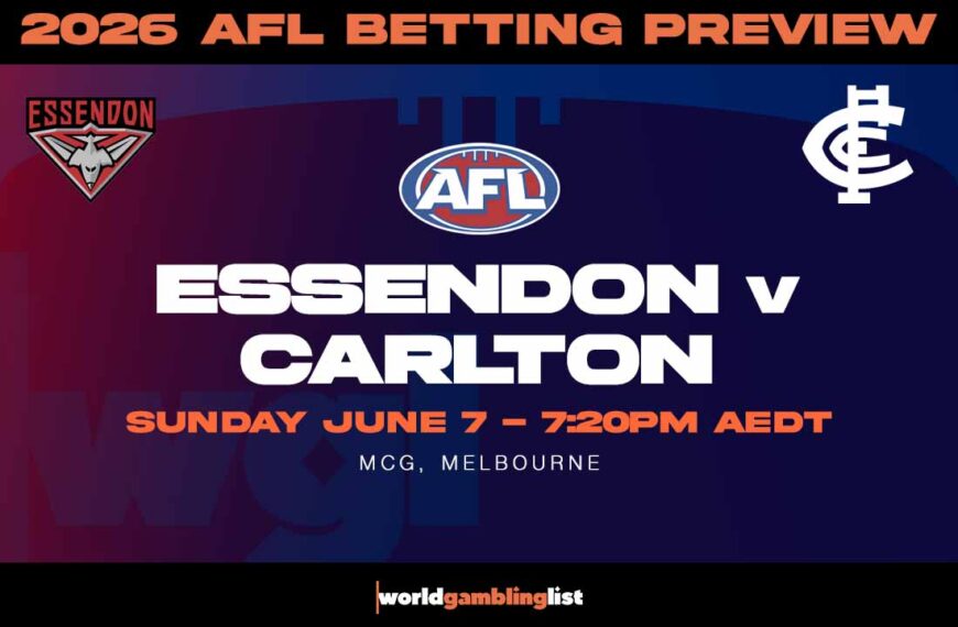Essendon v Carlton betting tips for AFL round 13 2026