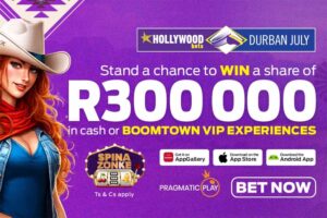 Enter HollywoodBets slots tournament and win cash prizes or VIP experience to Durban July 2026