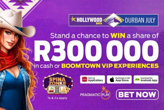 Enter HollywoodBets slots tournament and win cash prizes or VIP experience to Durban July 2026