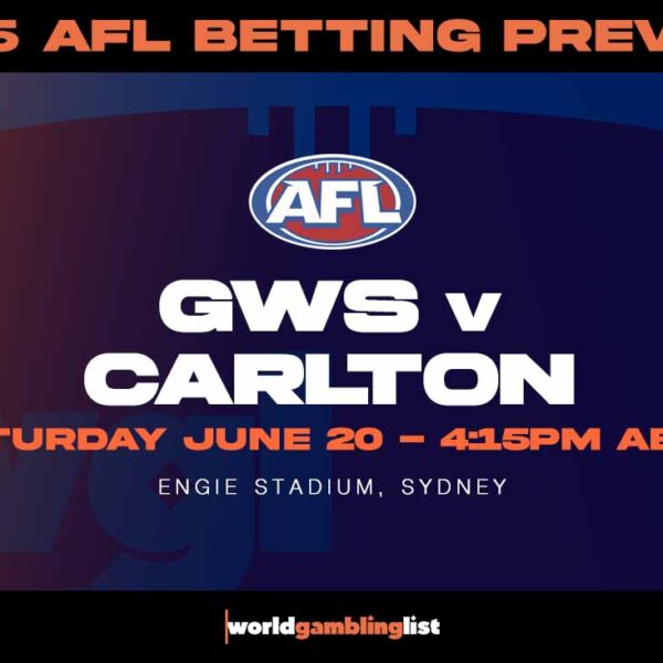 GWS v Carlton betting tips for AFL round 15 2026