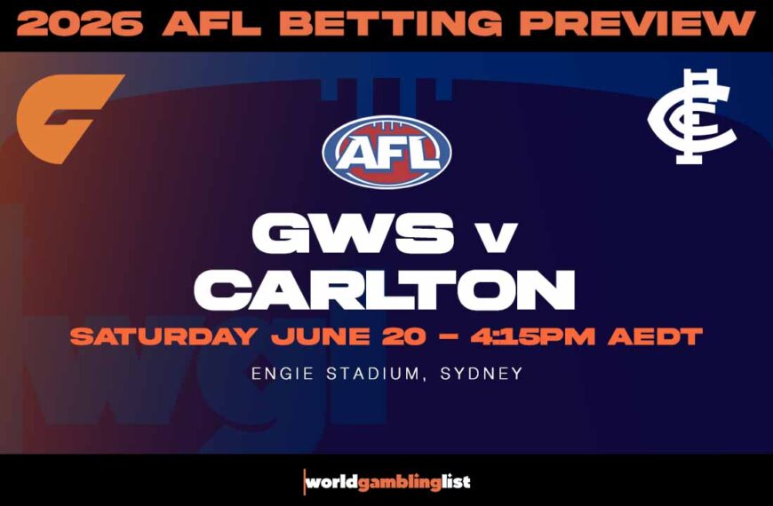 GWS v Carlton betting tips for AFL round 15 2026