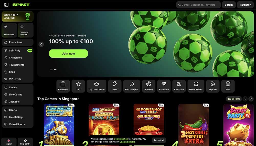 Spinit accepts Pakistani casino players