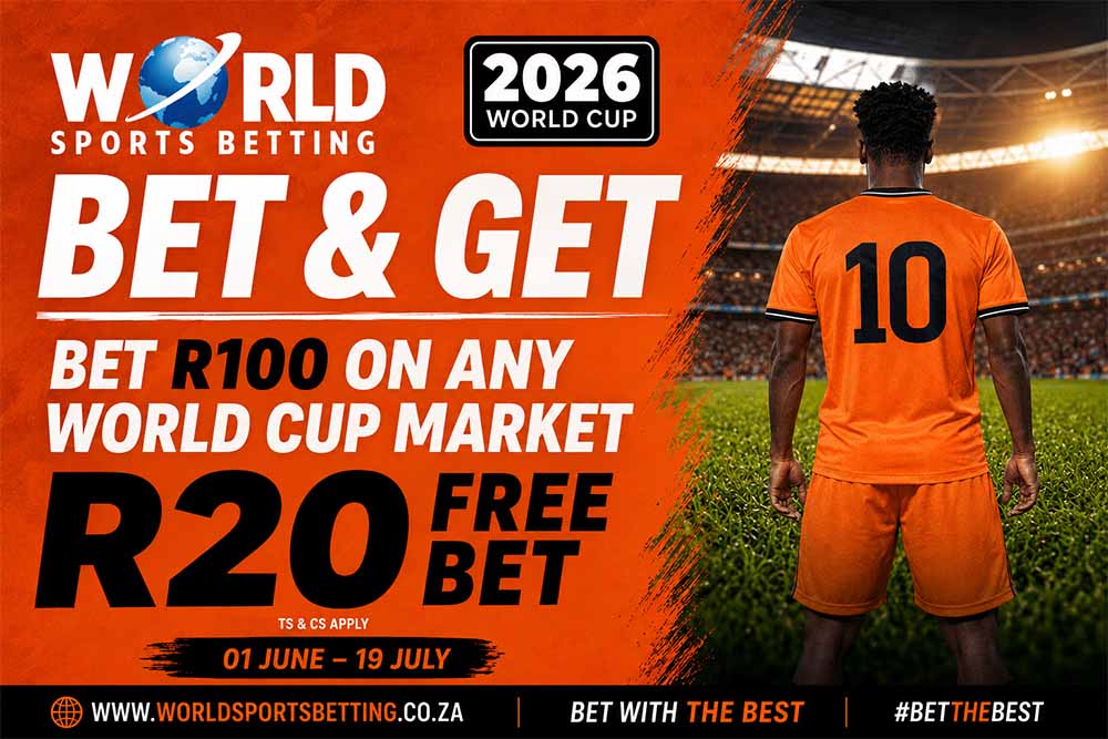 WorldSportsBetting promotion giving customers free bets for placing World Cup wagers