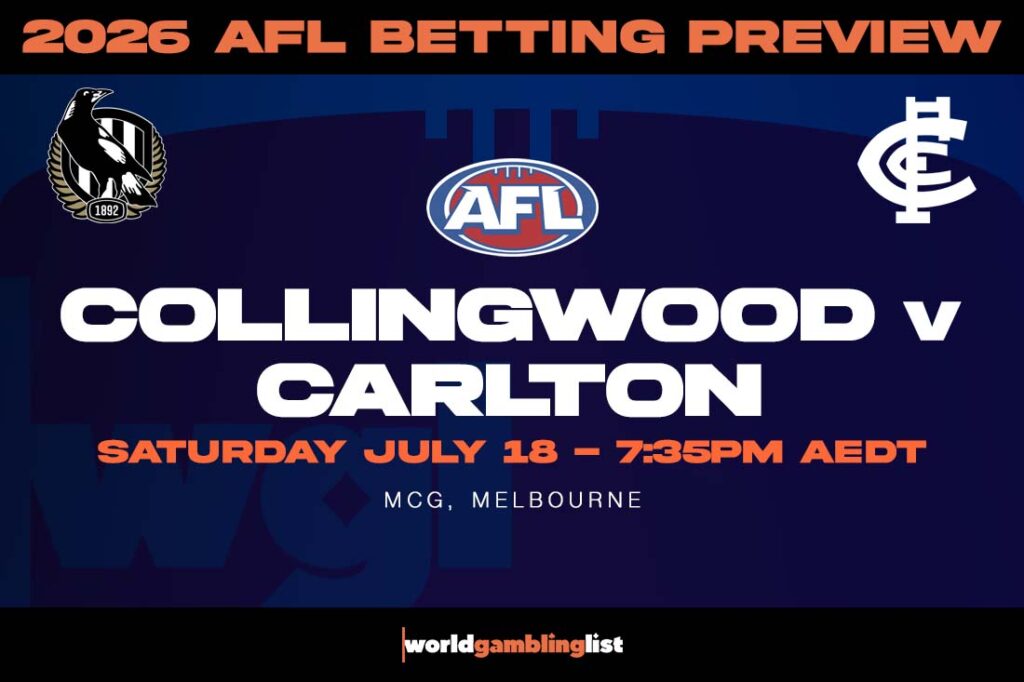 Collingwood v Carlton betting tips for AFL round 19 2026
