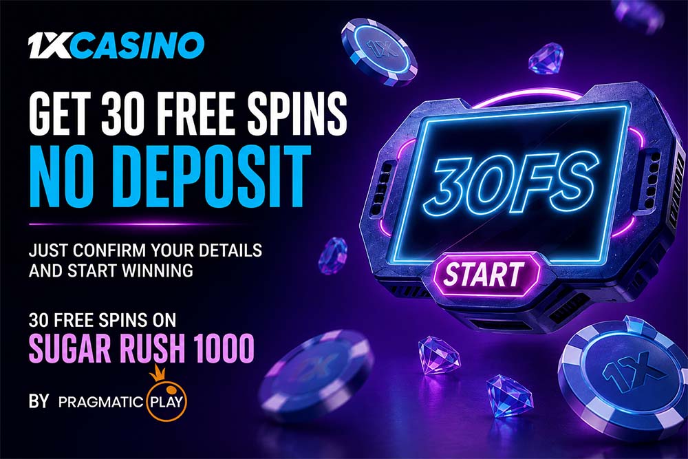 1xCasino offering 30 free spins no deposit