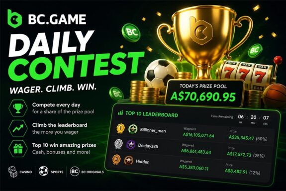 BC Game's daily contest promotion