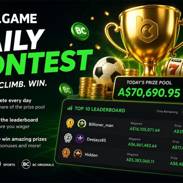 BC Game's daily contest promotion