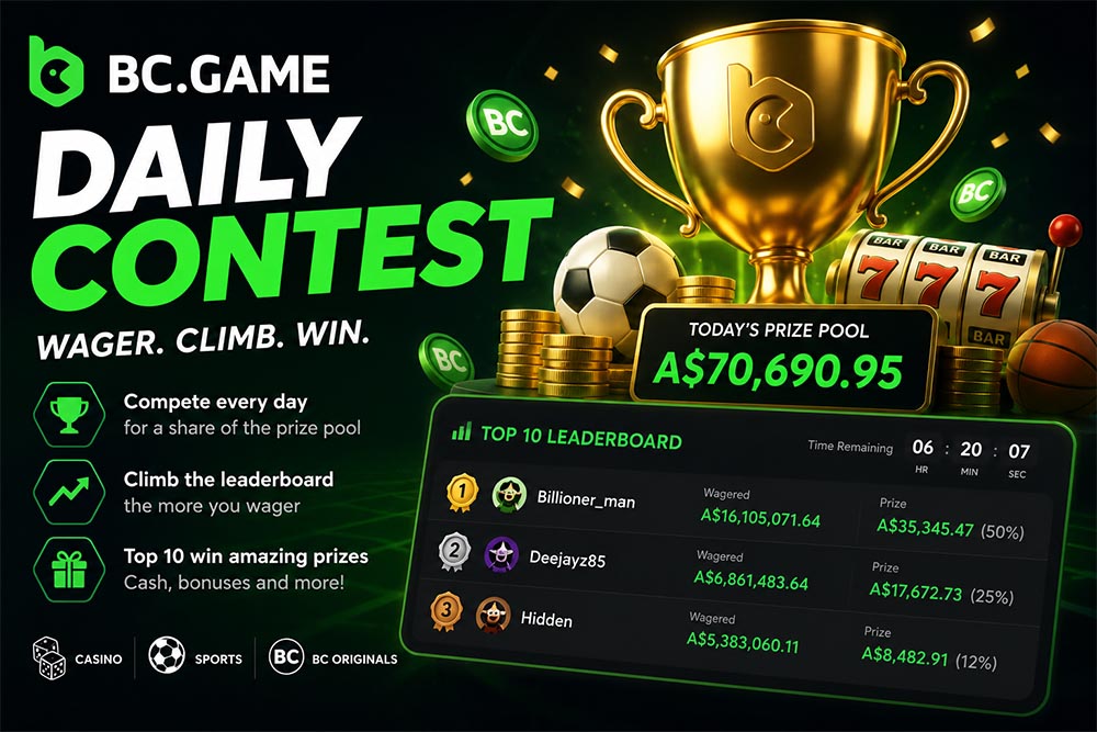 BC Game's daily contest promotion