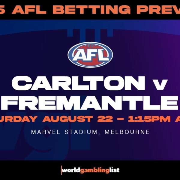 Fremantle v Carlton betting tips for August 22, 2026