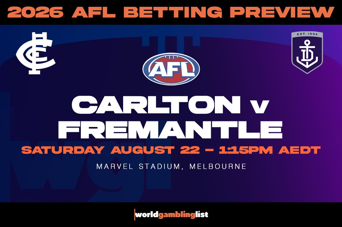 Fremantle v Carlton betting tips for August 22, 2026