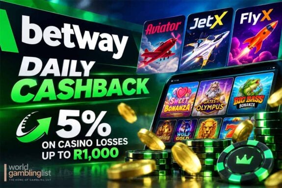 Betway Casino Daily Cashback promo for south africa