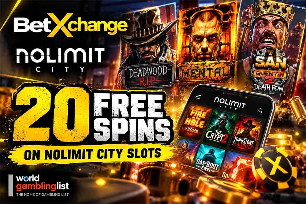 Get 20 free spins on No Limit City casinos via Betxchange