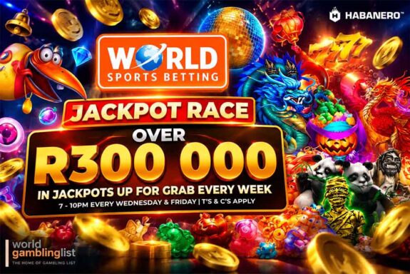 Win huge prizes with WorldSportsBetting.co.za's Jackpot Race promotion