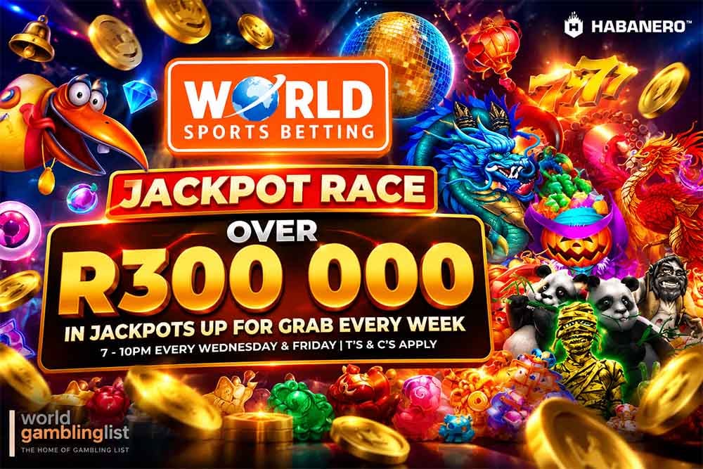 Win huge prizes with WorldSportsBetting.co.za's Jackpot Race promotion